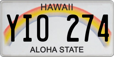 HI license plate YIO274