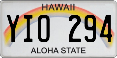 HI license plate YIO294