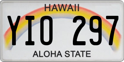 HI license plate YIO297