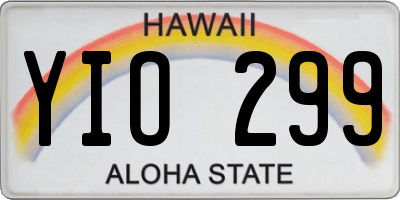 HI license plate YIO299