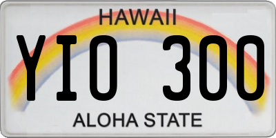 HI license plate YIO300