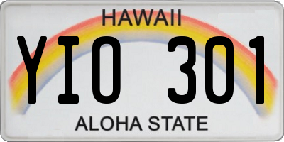 HI license plate YIO301