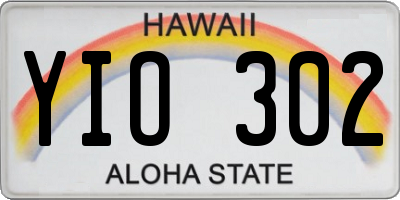 HI license plate YIO302