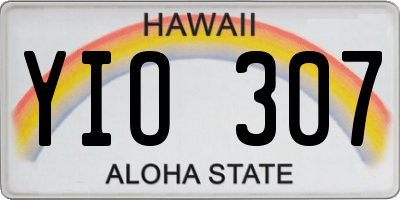 HI license plate YIO307
