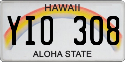 HI license plate YIO308