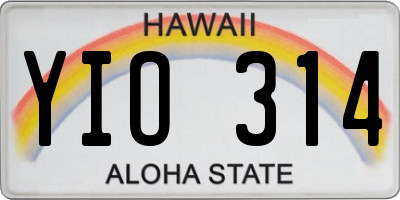 HI license plate YIO314