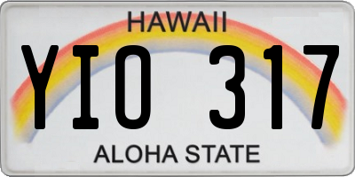HI license plate YIO317