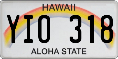HI license plate YIO318
