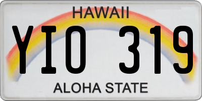 HI license plate YIO319