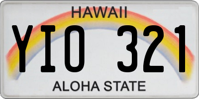 HI license plate YIO321