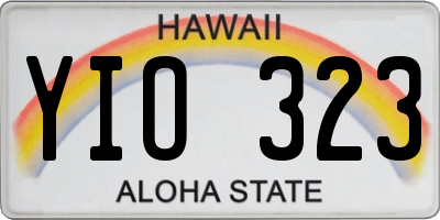 HI license plate YIO323