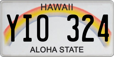 HI license plate YIO324