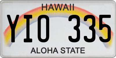 HI license plate YIO335