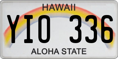 HI license plate YIO336