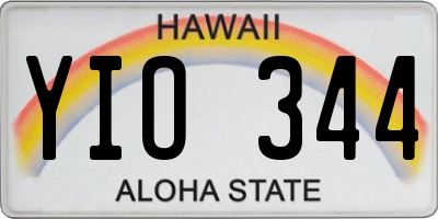 HI license plate YIO344
