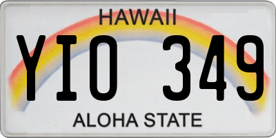 HI license plate YIO349