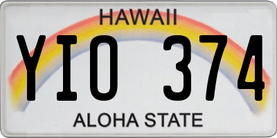 HI license plate YIO374