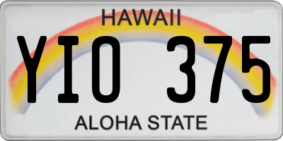 HI license plate YIO375