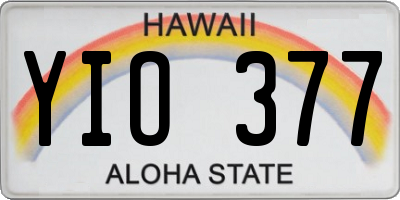 HI license plate YIO377