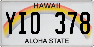 HI license plate YIO378