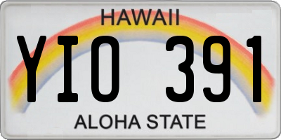 HI license plate YIO391