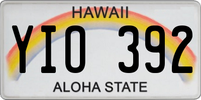HI license plate YIO392