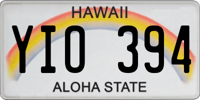 HI license plate YIO394