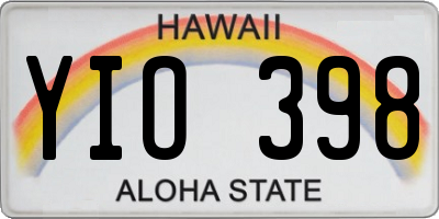 HI license plate YIO398