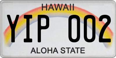 HI license plate YIP002