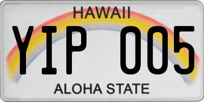 HI license plate YIP005