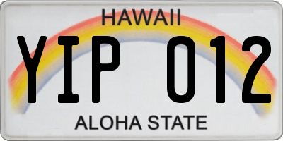 HI license plate YIP012