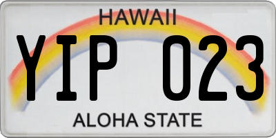 HI license plate YIP023