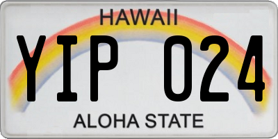 HI license plate YIP024