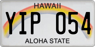 HI license plate YIP054