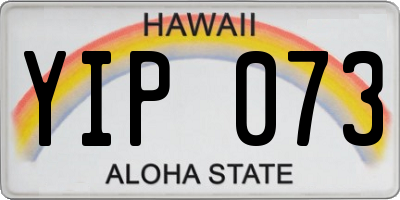 HI license plate YIP073