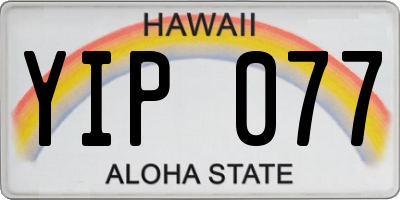 HI license plate YIP077