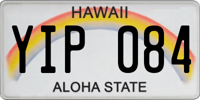 HI license plate YIP084