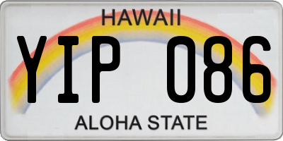 HI license plate YIP086