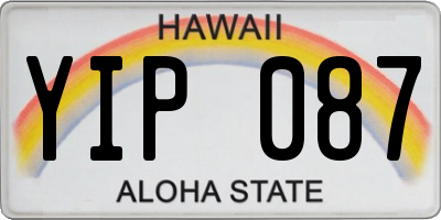 HI license plate YIP087