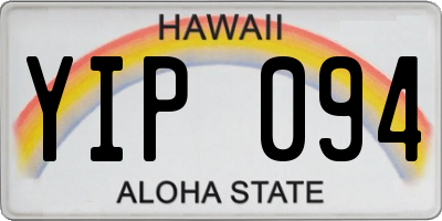 HI license plate YIP094
