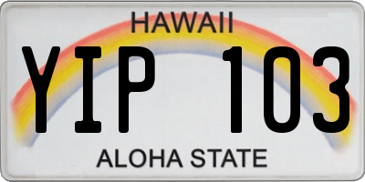 HI license plate YIP103