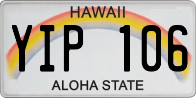 HI license plate YIP106