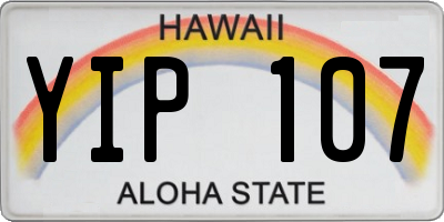 HI license plate YIP107