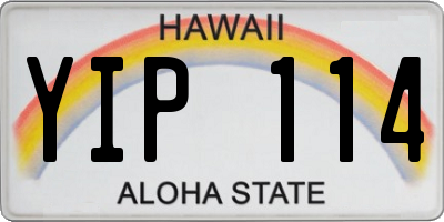 HI license plate YIP114