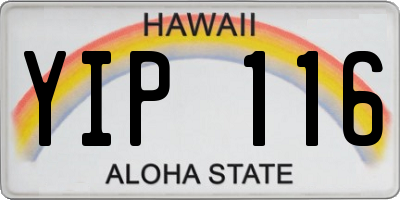 HI license plate YIP116