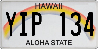 HI license plate YIP134