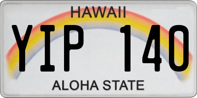 HI license plate YIP140