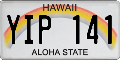 HI license plate YIP141
