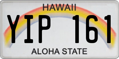 HI license plate YIP161