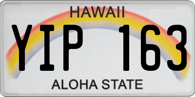 HI license plate YIP163